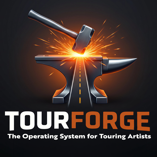 TourForge logo — tour management app for touring artists and bands